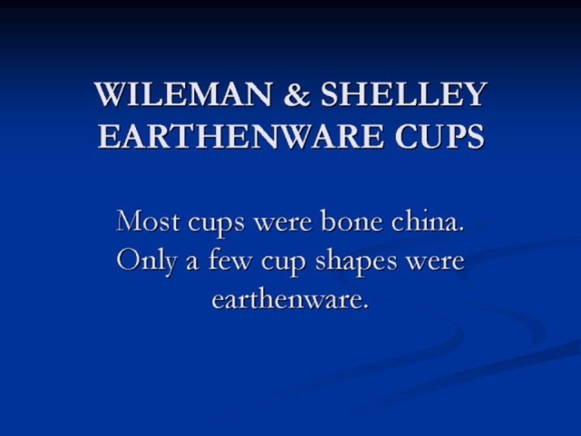 Title card - Earthenware Cups