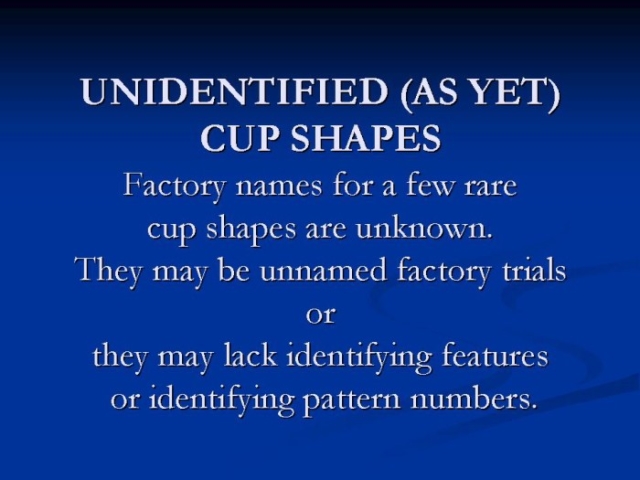 Title card - Unidentified Cup Shapes